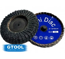 Круг лепестковый торцевой GTOOL для труднодоступных мест QCD d75, зерно P40