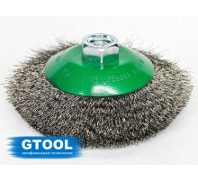 Щетка GTOOL дисковая коническая d125*M14 (нерж. 0,3)