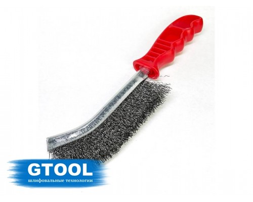 Щетка GTOOL ручная универсальная стальная, гофрированная (сталь 0,3мм)