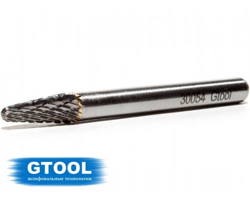Борфреза GTOOL форма L конус с закруглённой головкой, диаметр головки 6мм
