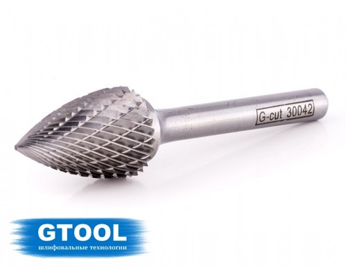 Борфреза GTOOL форма G парабола с заостренной головкой, диаметр головки 16мм
