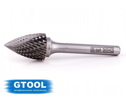 Борфреза GTOOL форма G парабола с заостренной головкой, диаметр головки 16мм