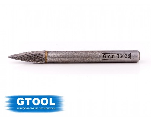 Борфреза GTOOL форма G парабола с заостренной головкой, диаметр головки 6мм